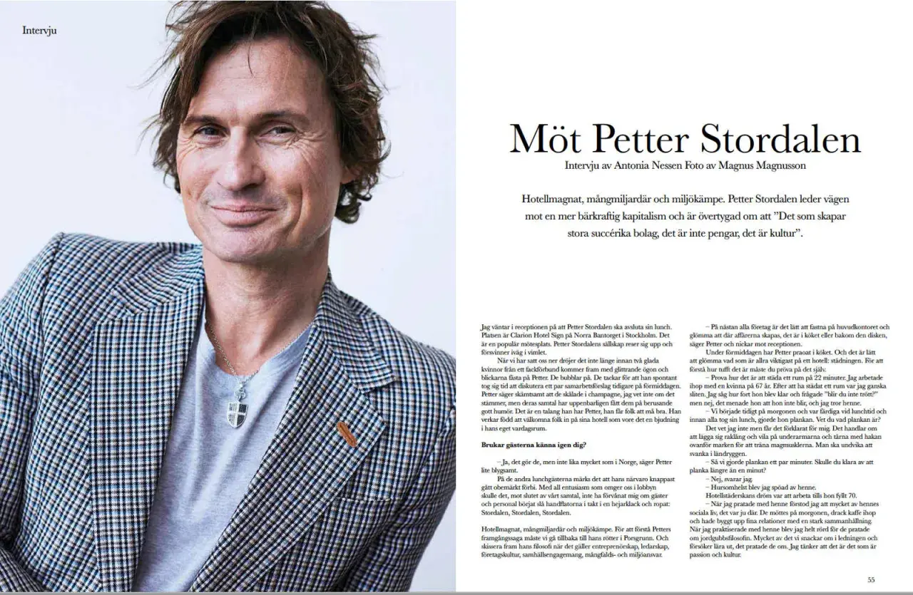 Petter Stordalen, hotellmagnat och miljökämpe, i en intervju om framgång och kultur. Hans bok är en inspiration.