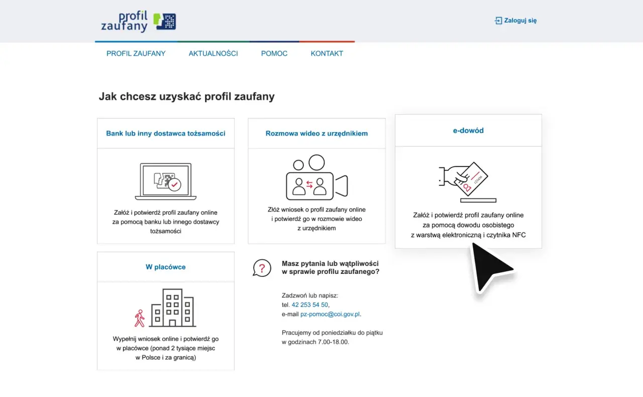 Jak założyć profil zaufany: przez bank, rozmowę wideo z urzędnikiem, e-dowód lub w placówce.