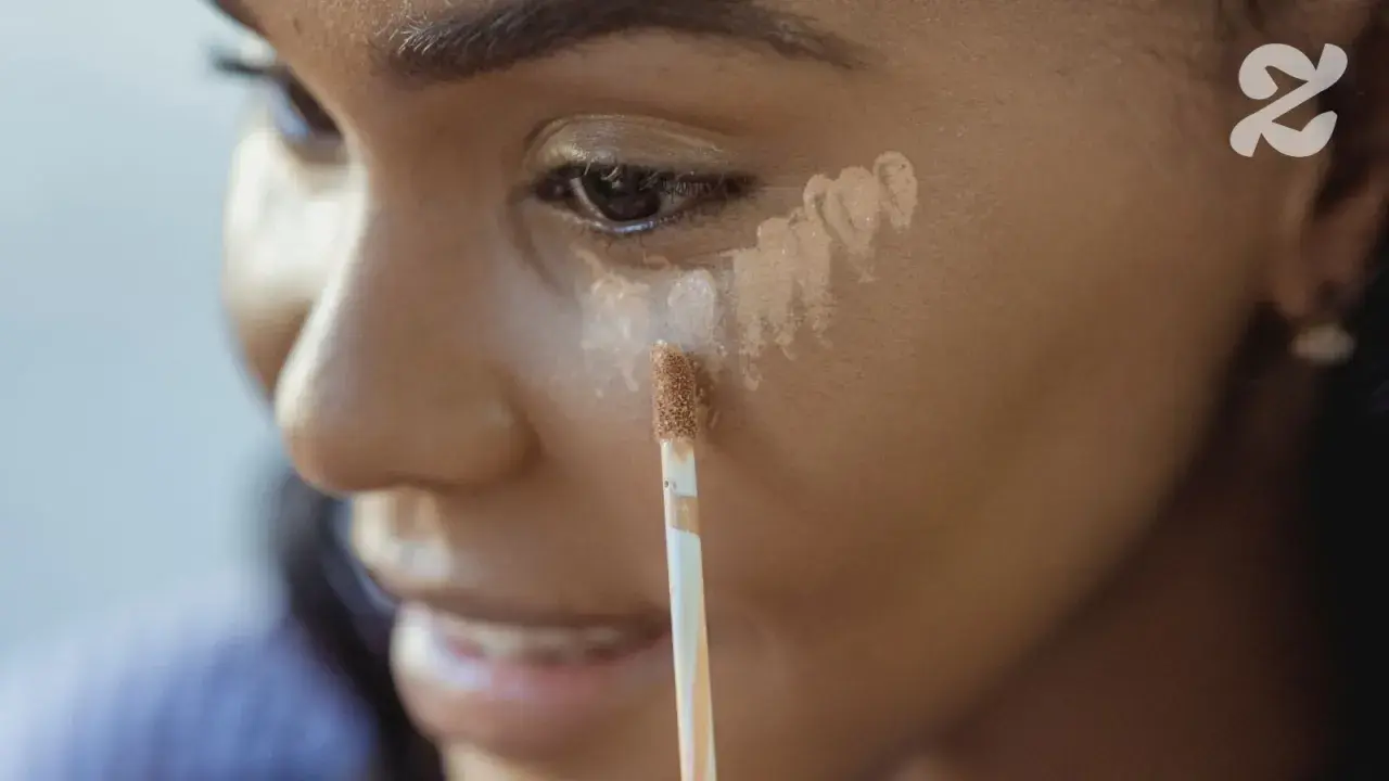 Application d'anti-cerne sous l'œil, avant ou après fond de teint, pour un regard lumineux.