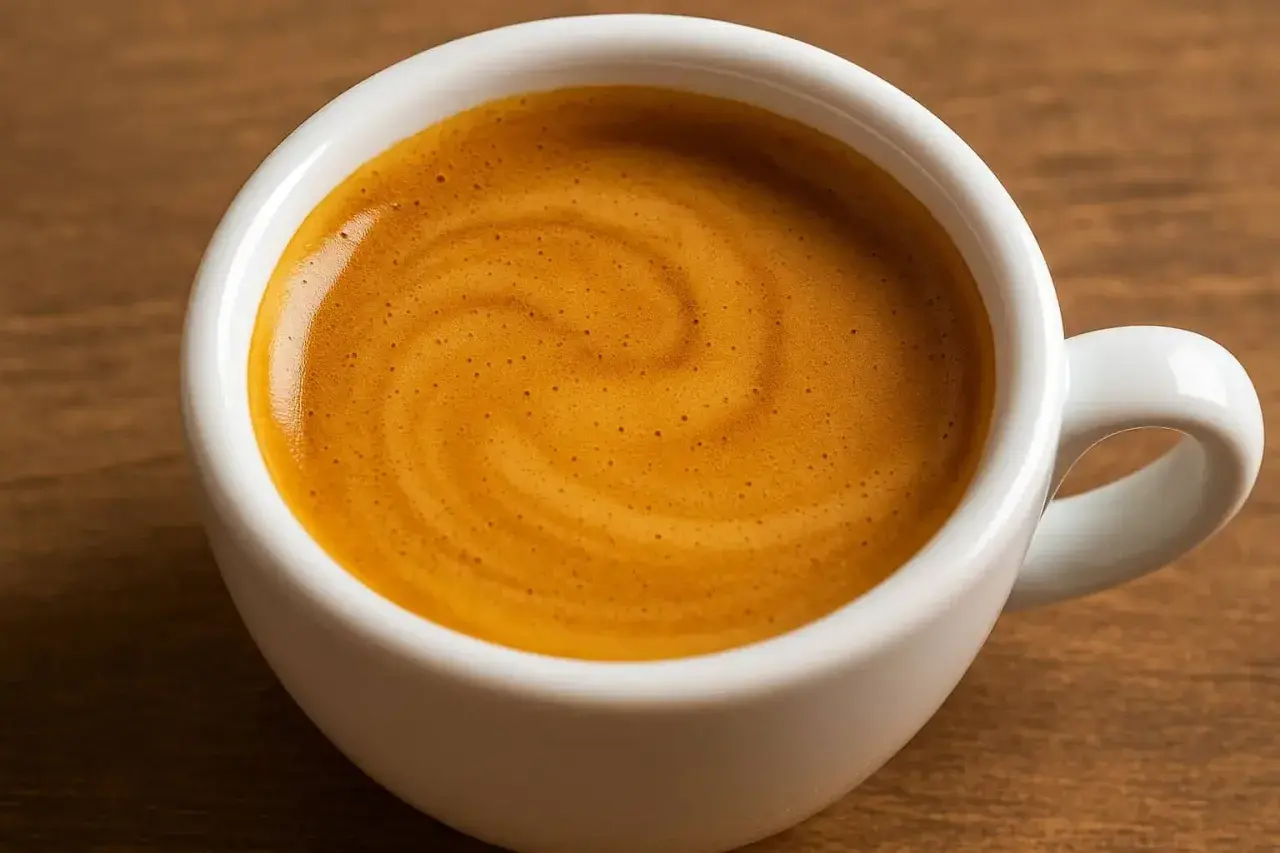 Aksamitna pianka na filiżance kawy. Espresso co to? Intensywny aromat i głęboki smak.