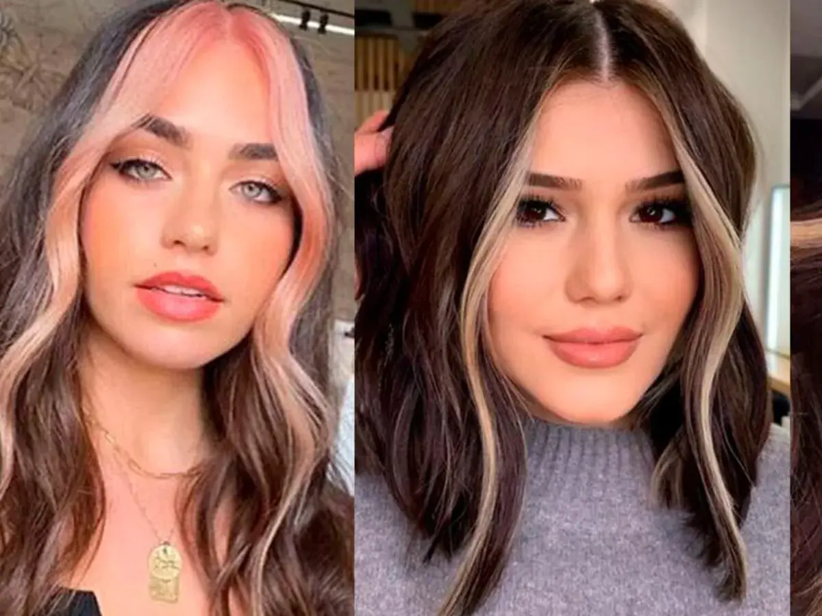 Dos mujeres lucen peinados con mechas chunky: una con mechones rosados y otra con rubios.