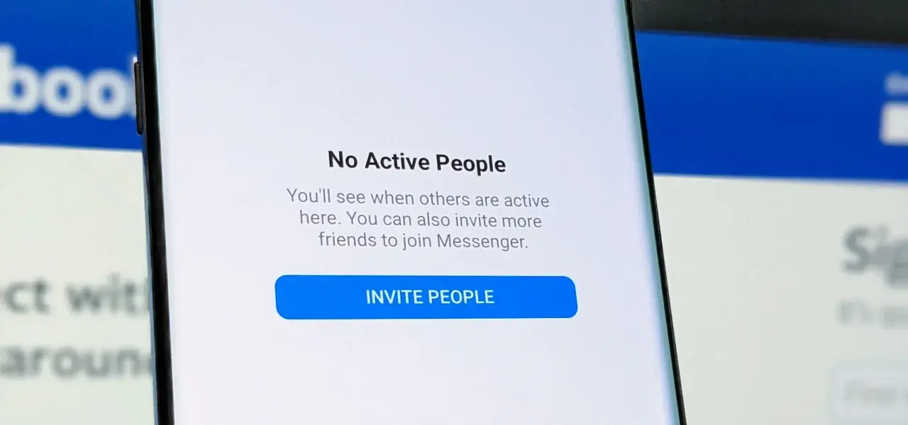 Ekran Messengera z komunikatem "No Active People". Chcesz wiedzieć, jak zrobić się niewidocznym na Messengerze? To zdjęcie pokazuje, że nie ma aktywnych osób.