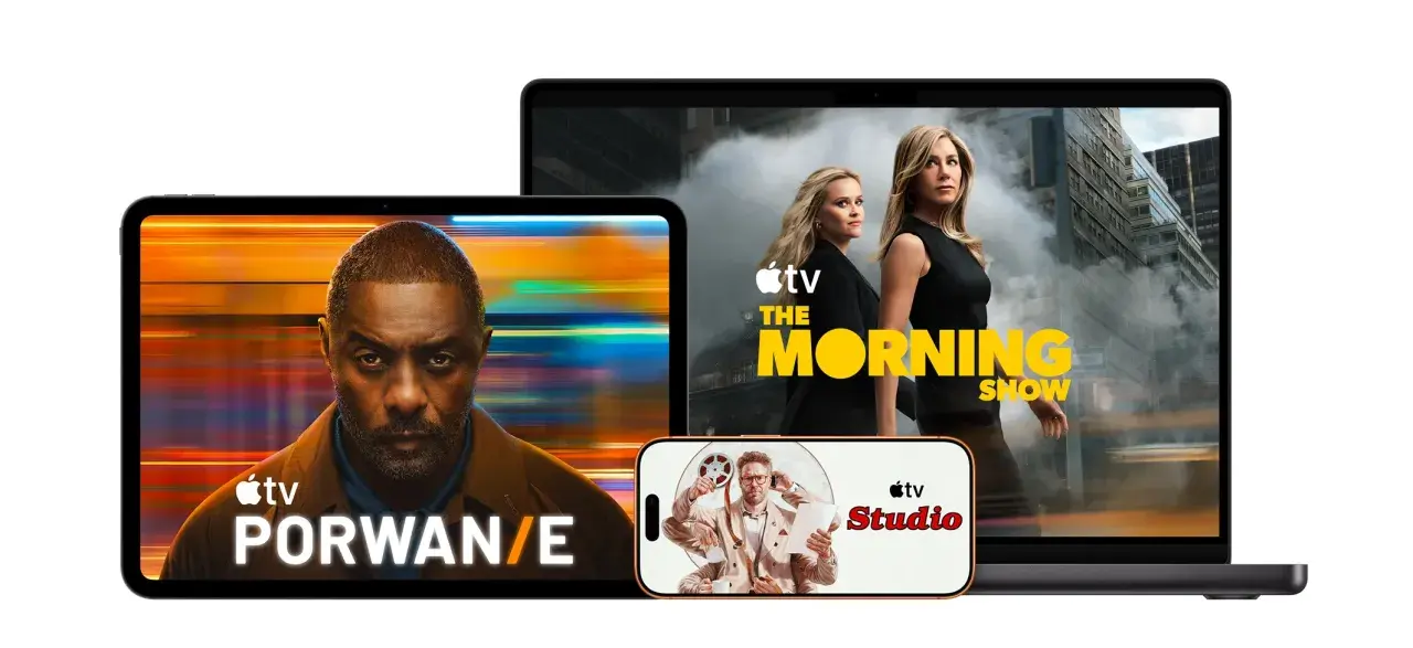 Odkryj świat rozrywki z Apple TV+. Abonament daje dostęp do seriali jak "The Morning Show" i "Porwanie", a także do treści Apple TV Studio.