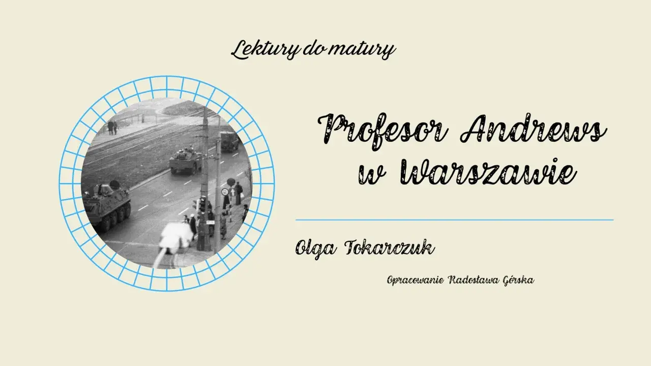 Czarne i białe zdjęcie przedstawiające czołgi na ulicy w Warszawie, w okrągłej ramce.