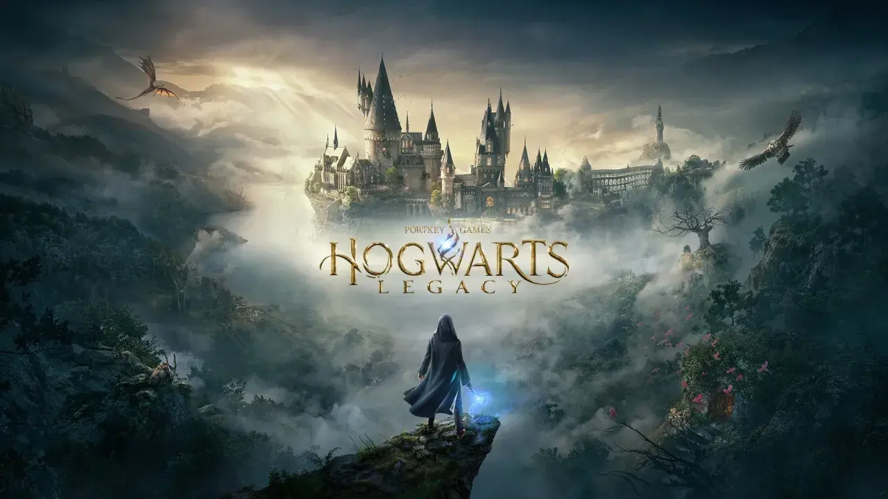 Magiczny świat Hogwartu czeka na odkrycie w **Hogwarts Legacy DLC**. Smok, orzeł i tajemnicza postać z różdżką zapowiadają epicką przygodę.