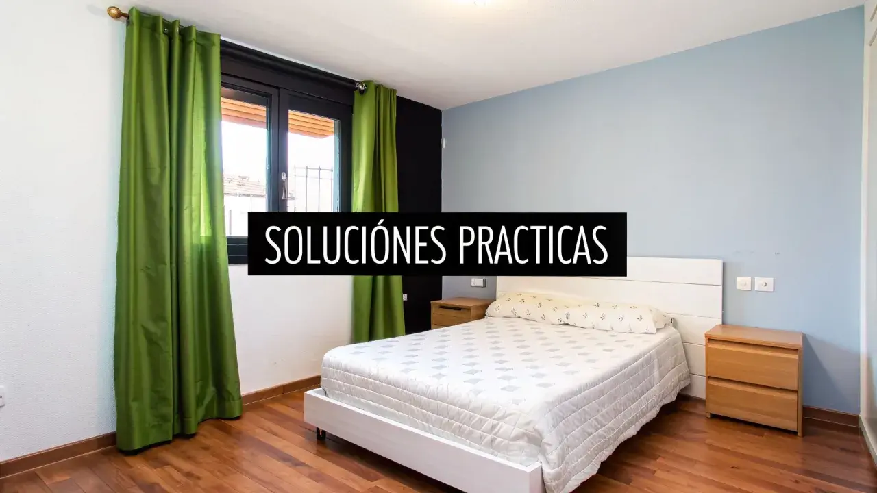Habitación con cama blanca y cortinas verdes. Descubre feng shui consejos para un hogar armonioso.