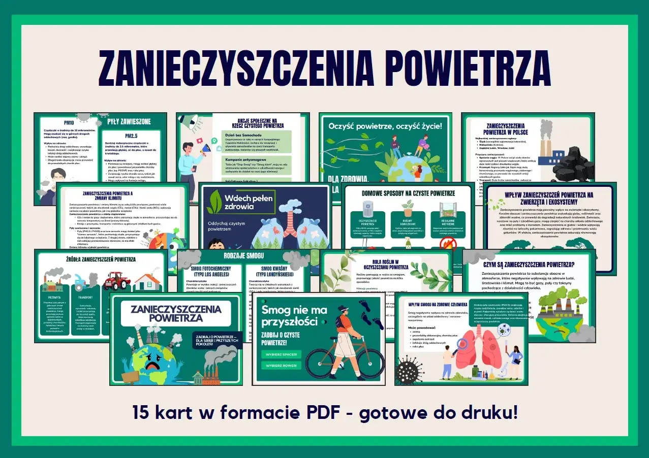 Zanieczyszczenia powietrza: pyły, smog, ich źródła, wpływ na zdrowie, zwierzęta i ekosystemy. Jak dbać o czyste powietrze.