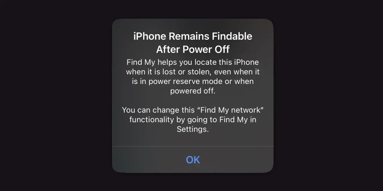 Komunikat o tym, jak namierzyć iPhone'a, nawet gdy jest wyłączony. Funkcja "Znajdź mój iPhone" działa dzięki sieci "Znajdź mój".