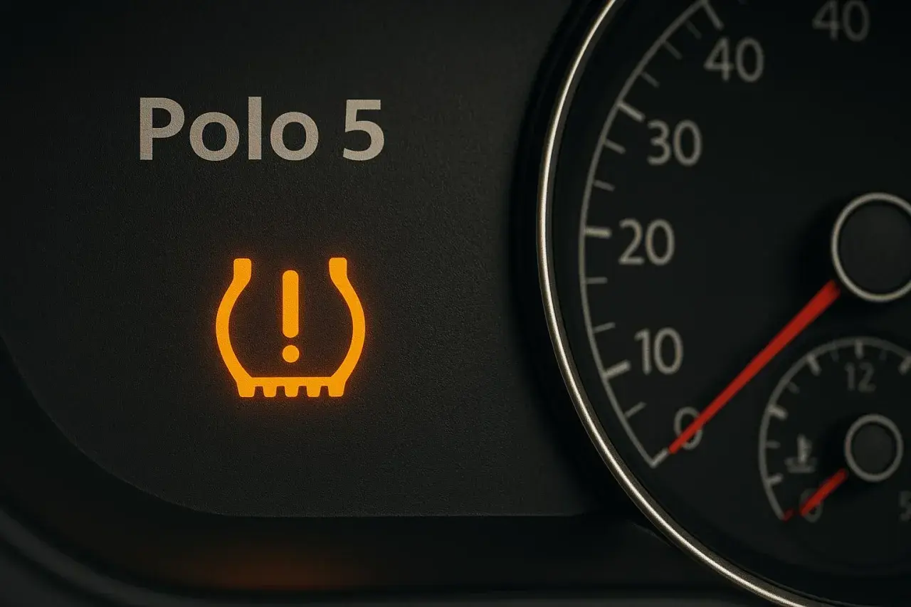 Voyant de pression des pneus allumé sur une Polo 5. Il faut vérifier et enlever voyant pression pneu.