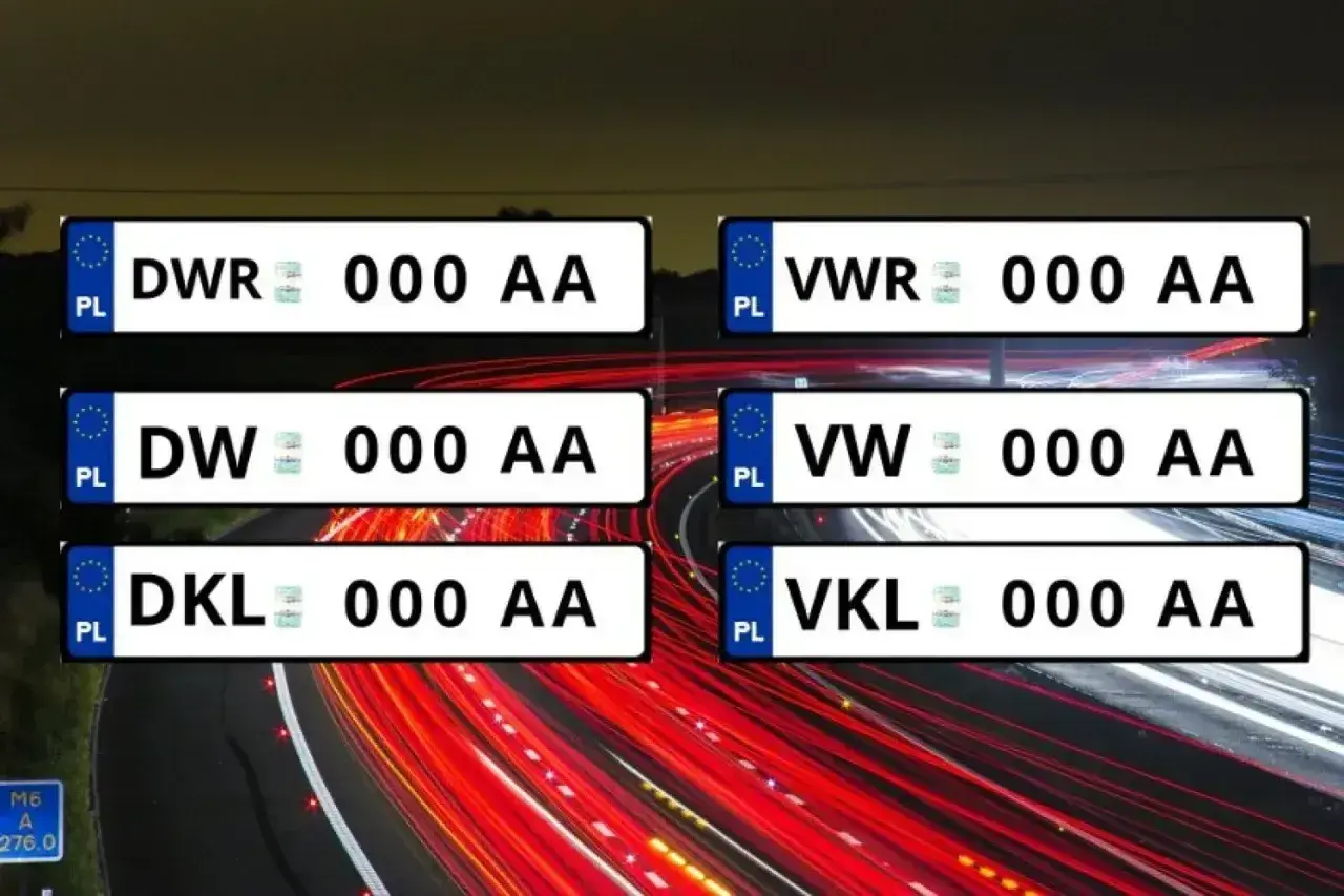 Przykładowe tablice rejestracyjne: DWR, DW, DKL, VWR, VW, VKL. Wybierz swoją dx rejestracja!