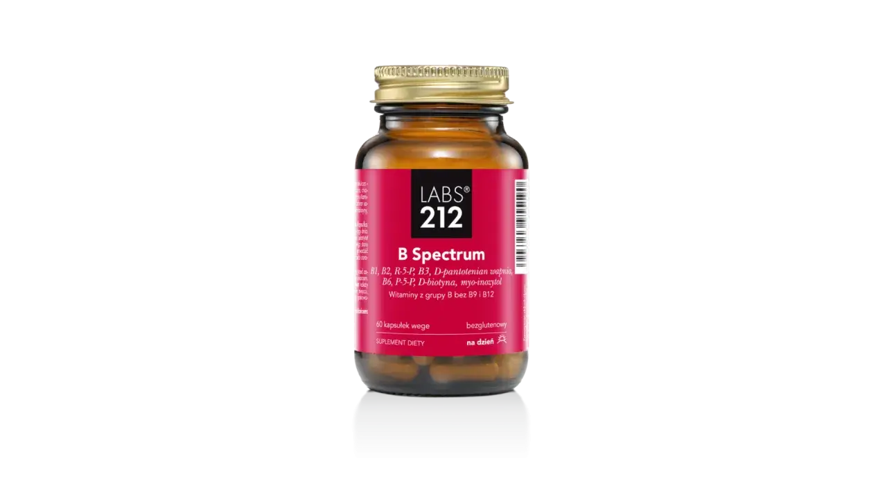 B Spectrum LABS 212 zawiera witaminę B2, B1, B3, B6. To najlepsza witamina B2 dla Twojego organizmu.