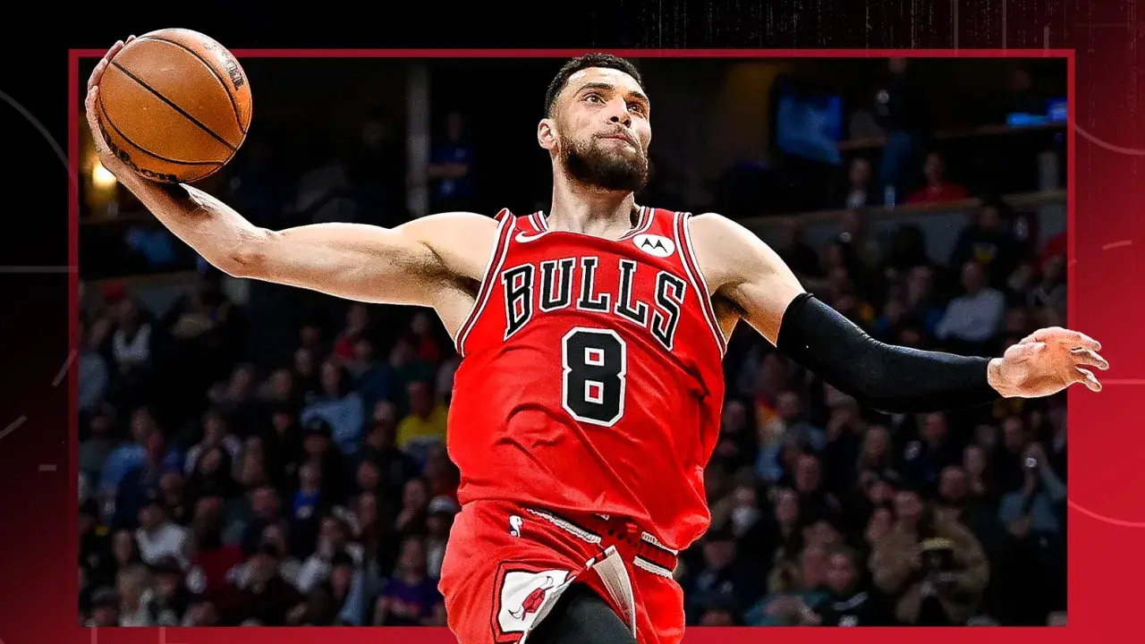 Zach LaVine, jeden z gwiazd chicago koszykarze z NBA, w akcji.