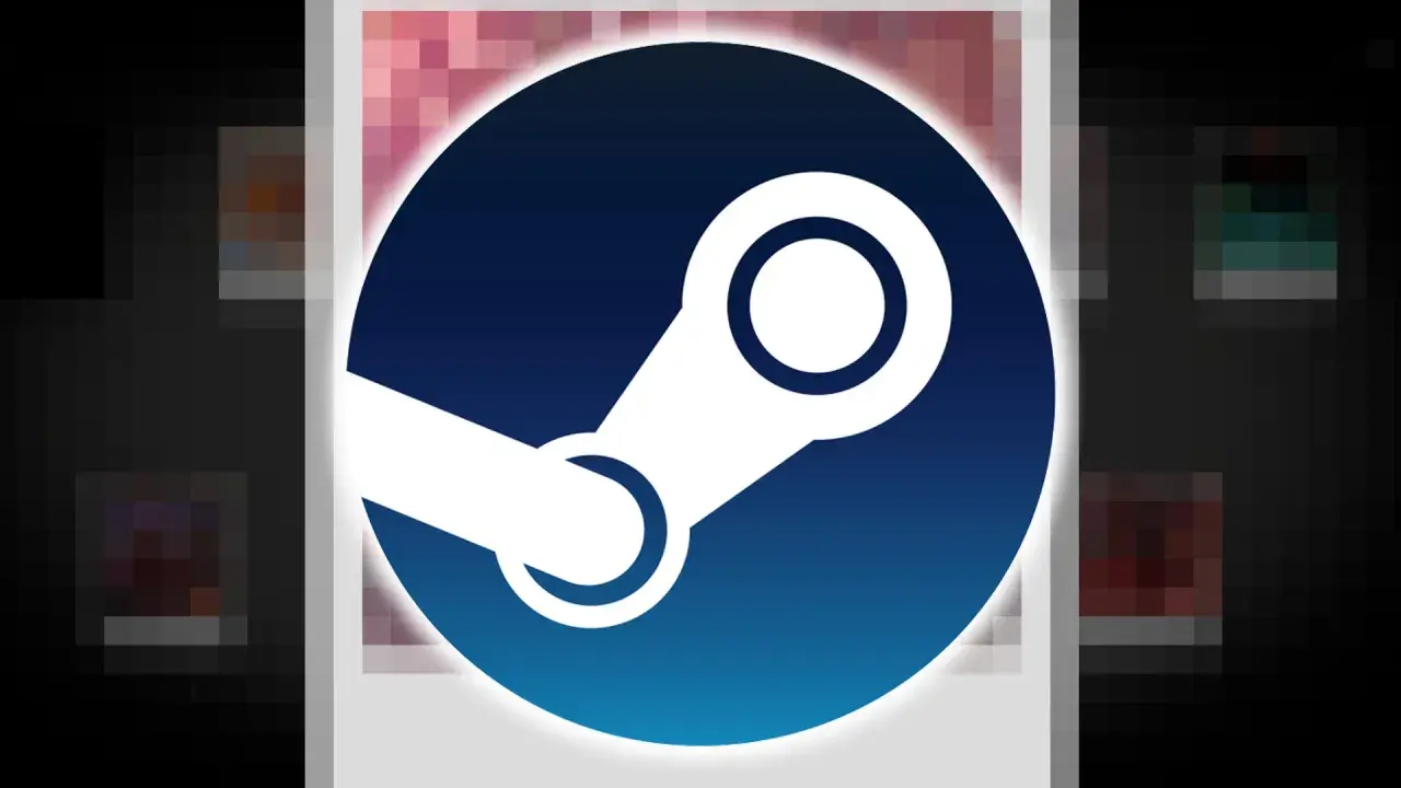 Das Steam-Logo, umgeben von verpixelten Spielcovern. Entdecke hier deine nächsten steam kostenlose spiele!