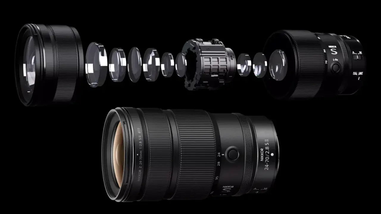 Dettagli interni dell'obiettivo Nikon Z 24-70mm f/2.8 S II, un'anteprima delle novità Nikon.