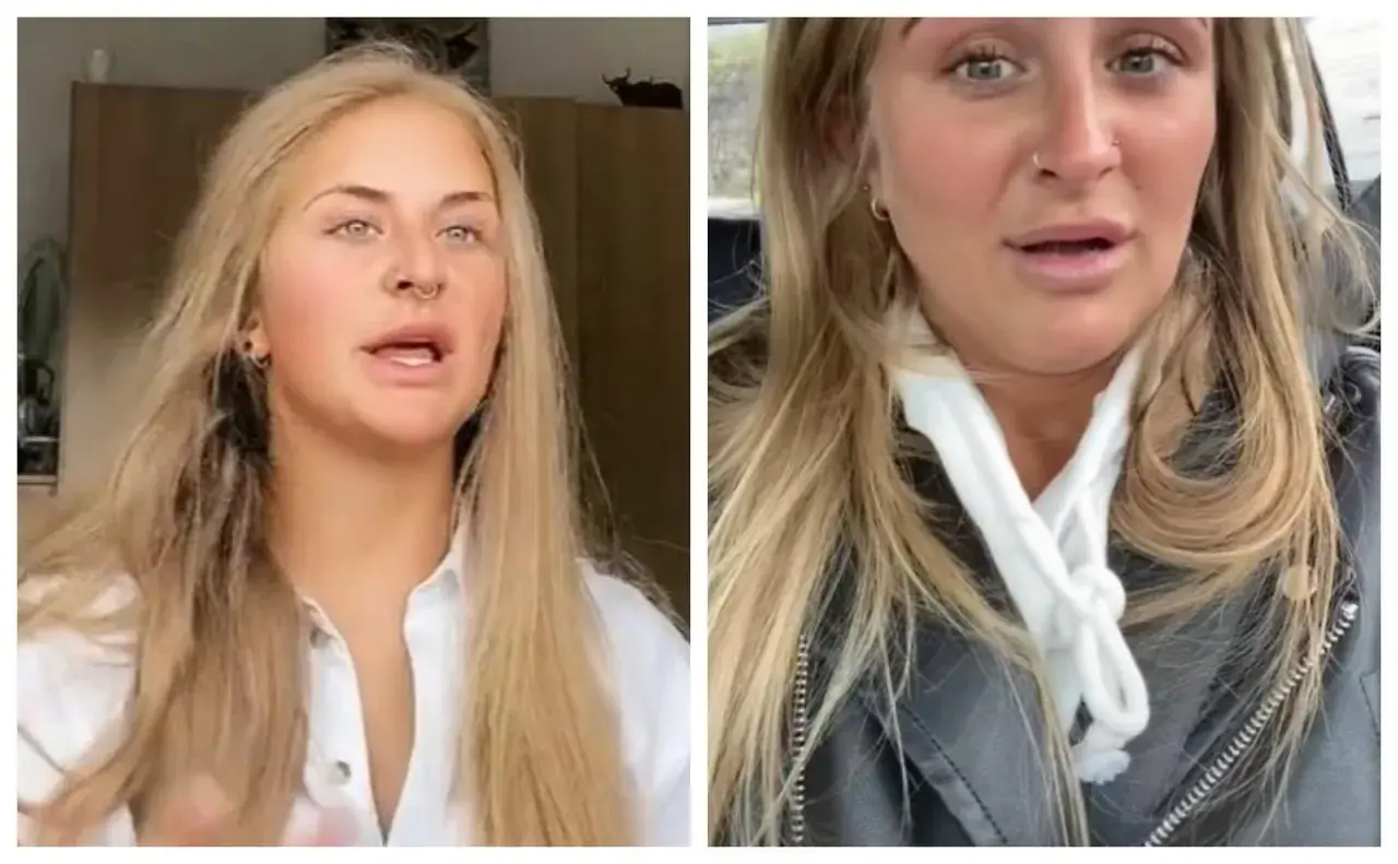 Dwie kobiety z blond włosami, jedna w białej koszuli, druga w czarnej kurtce.