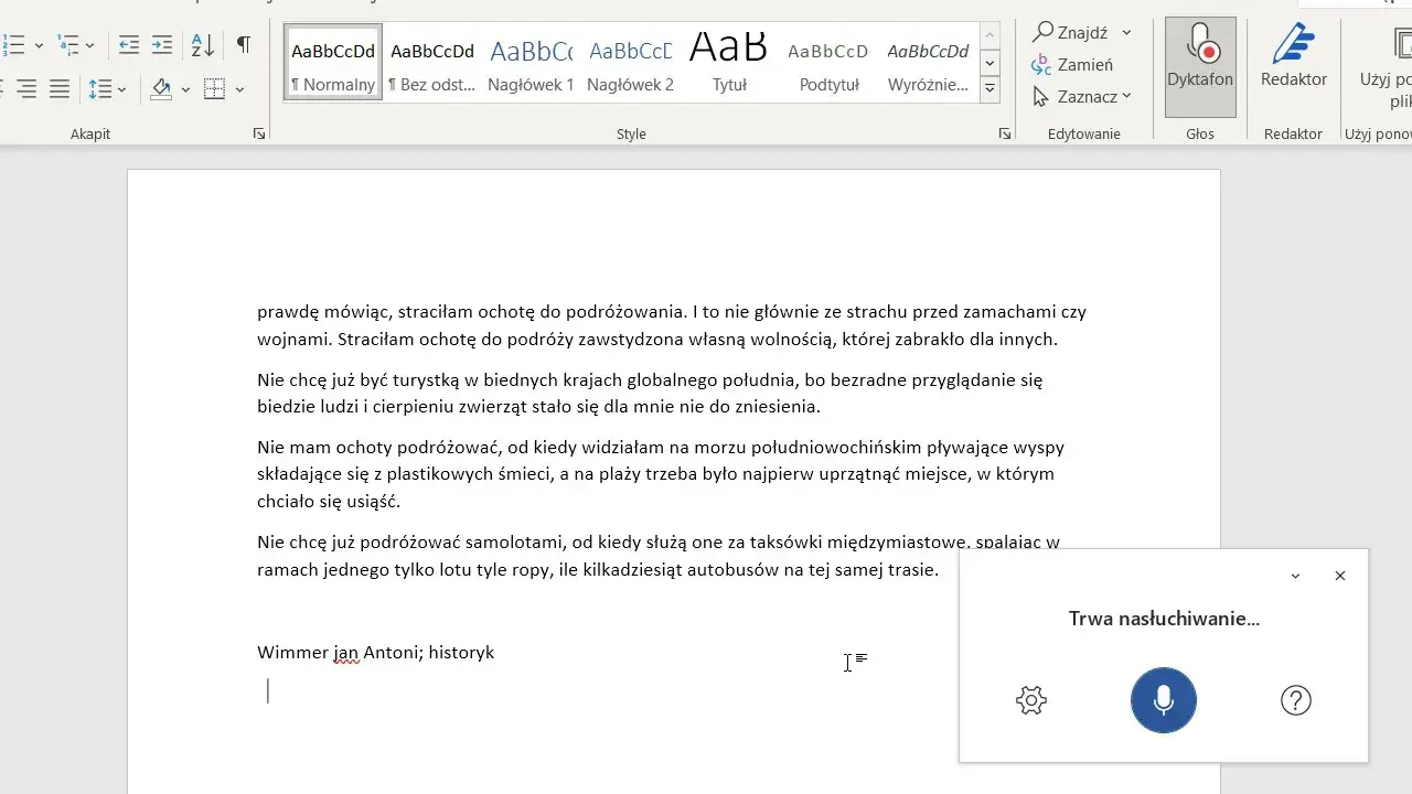 Dyktowanie w Wordzie: Jak pisać teksty głosem? Instrukcja krok po kroku