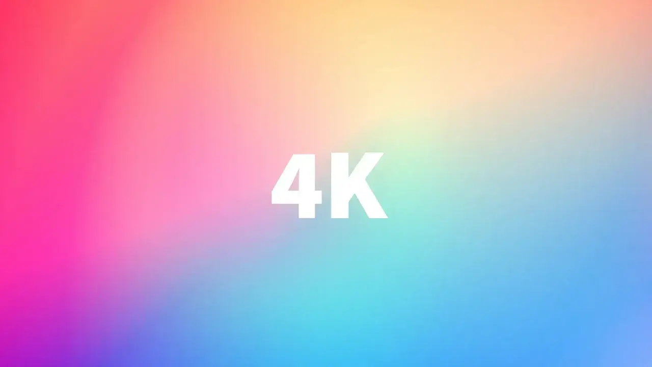 Tęczowe tło w **4k rozdzielczość** z białym napisem "4K".