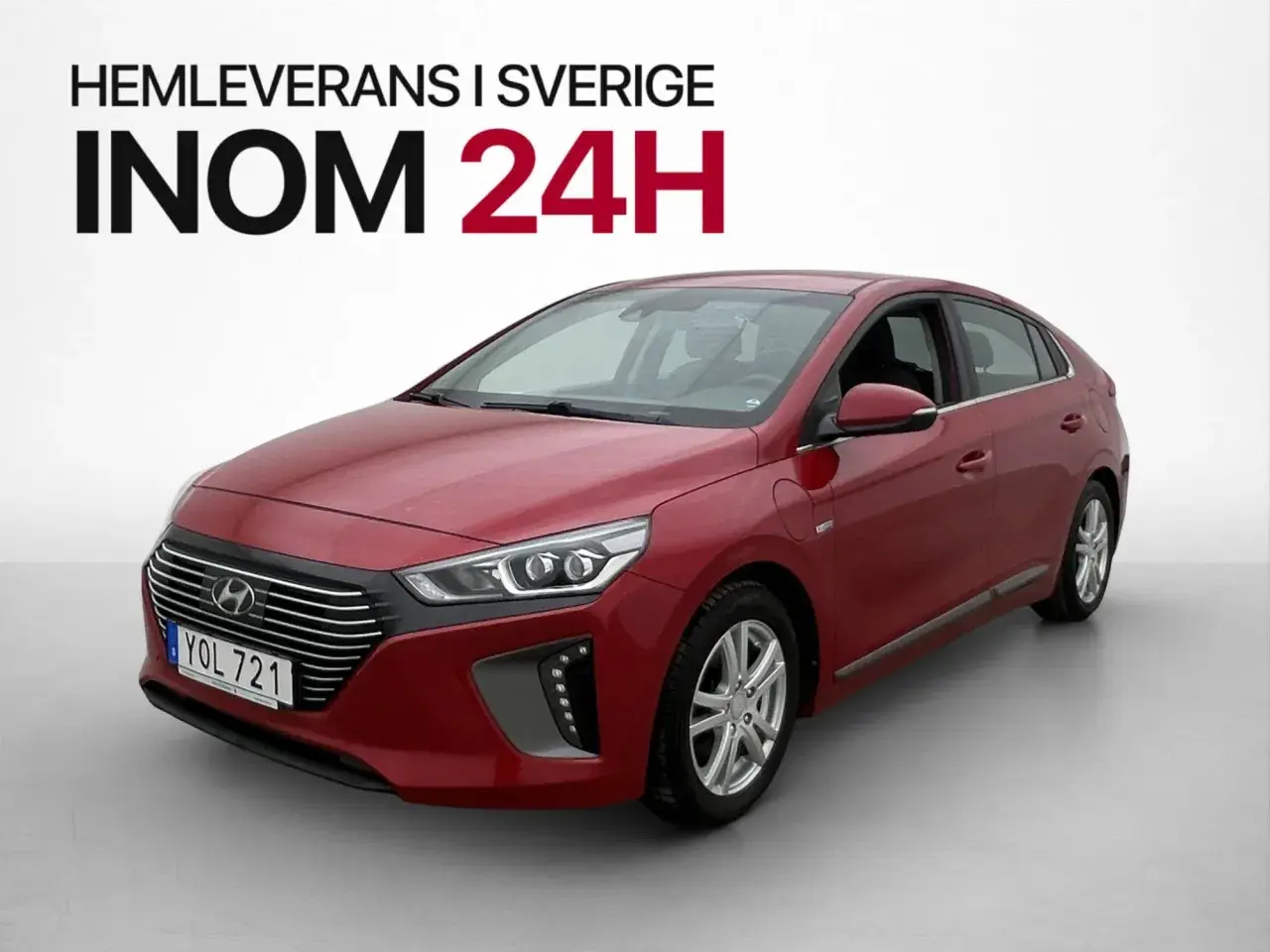 Röd hyundai ioniq begagnad, hemleverans inom 24h i Sverige.
