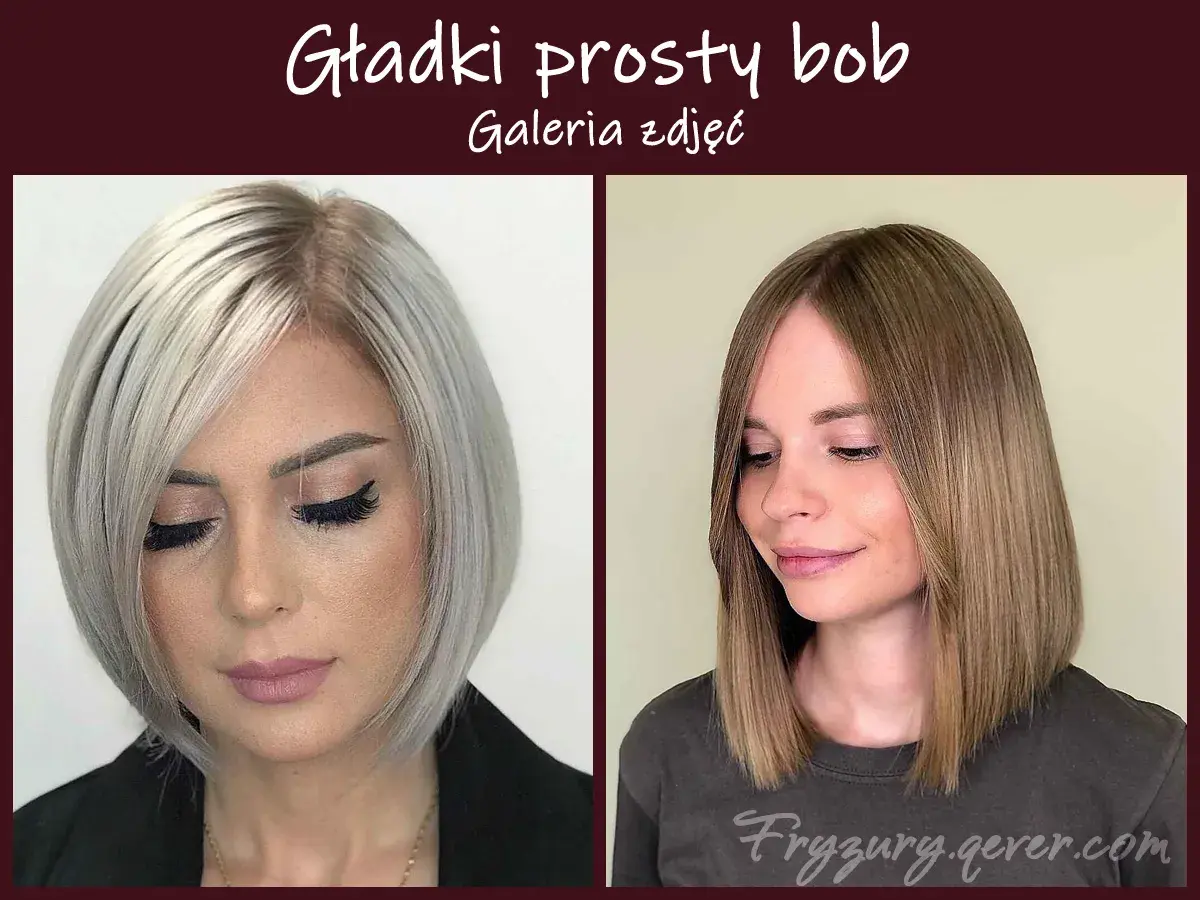 Dwie kobiety z prostymi, średnimi bobami: jedna z popielatym blondem, druga z brązowymi włosami.