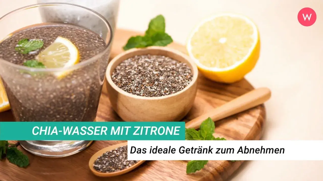 Chia-Zitronen-Wasser: Erfrischend und ein toller Helfer für deine Abnehmen Erfahrungen. Mit frischer Zitrone und Minze.