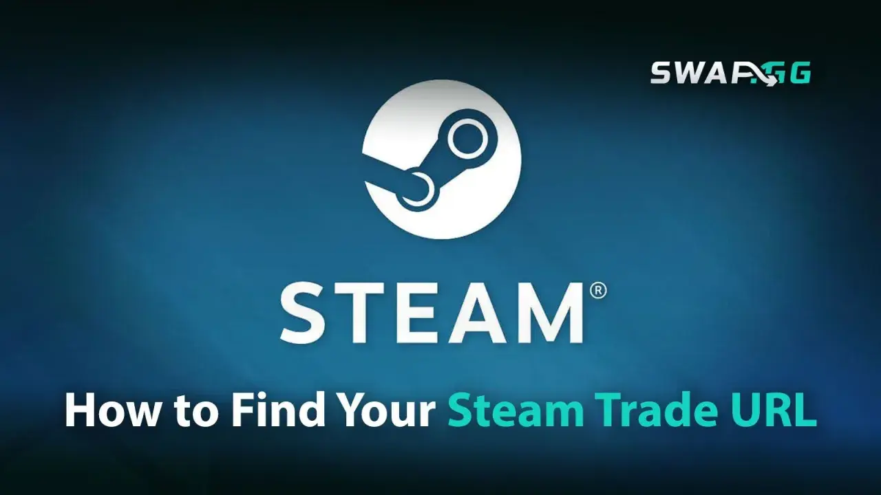 Jak znaleźć swój trade url Steam na telefonie? Logo Steam i napis "How to Find Your Steam Trade URL".