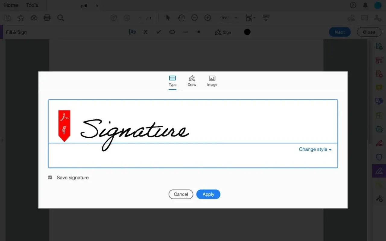 Firma tu documento con certificado digital gratis. Elige entre escribir, dibujar o subir una imagen para tu firma.