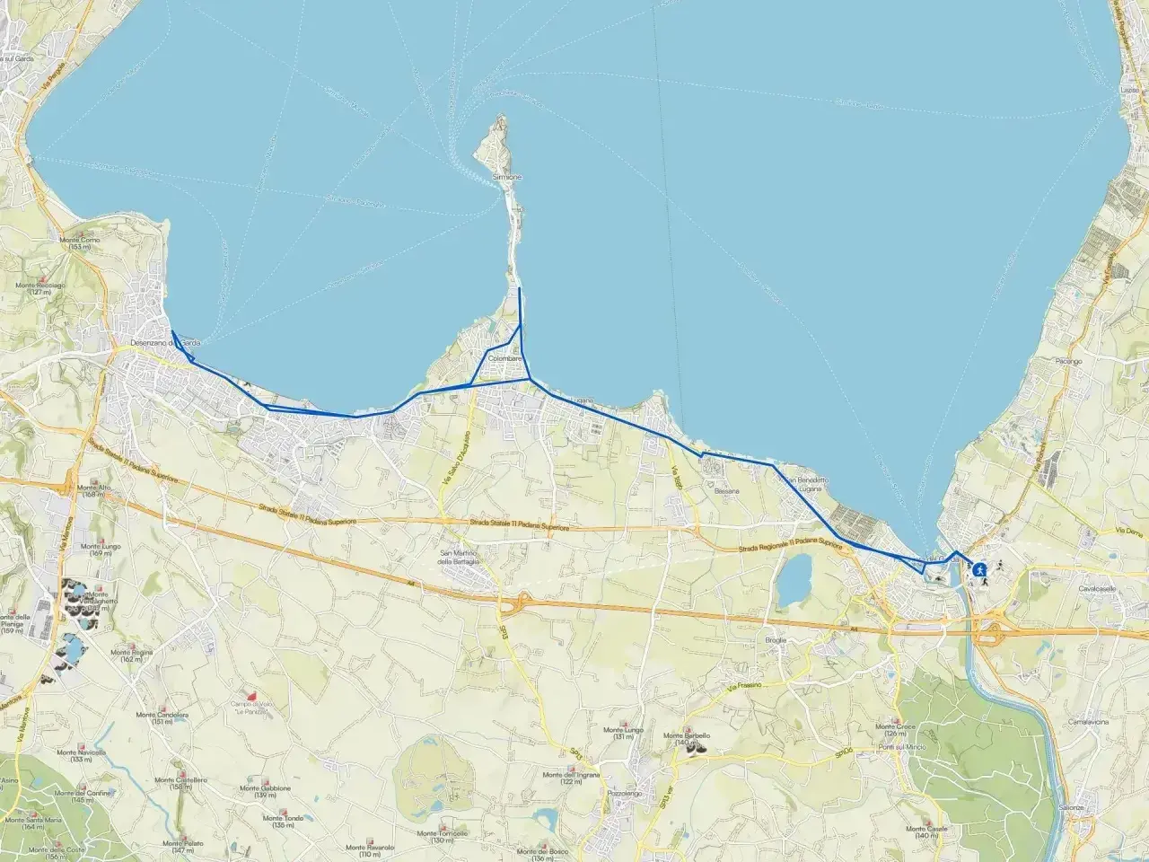 Trasa rowerowa z Bergamo nad Jezioro Garda, przez Desenzano.