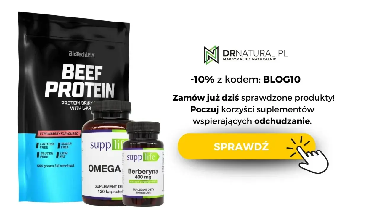 Suplementy na redukcji: Beef Protein, Omega i Berberyna od DrNatural.pl. Sprawdź korzyści!