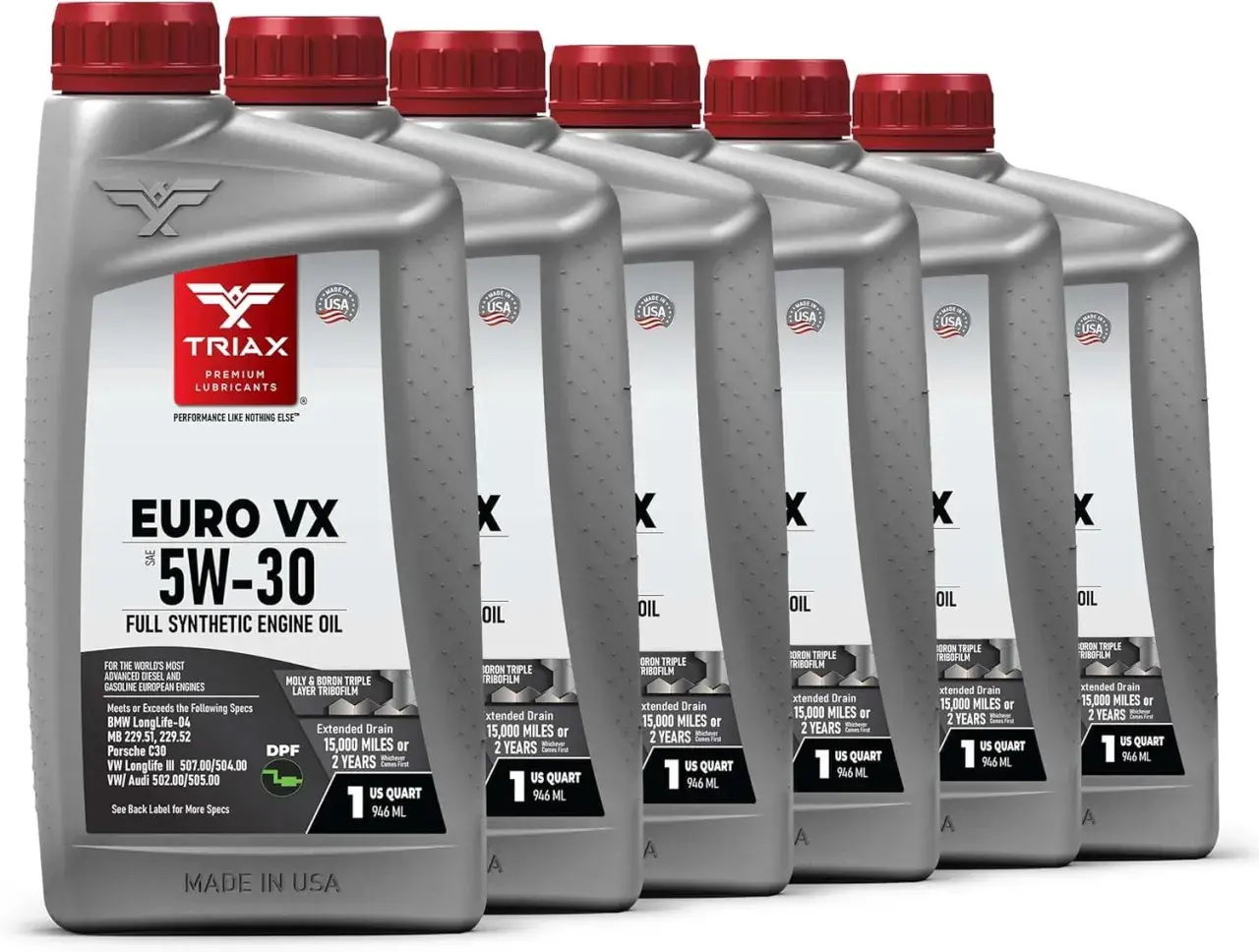 Aceite Triax Euro VX 5W-30, ideal para tu Audi A3 2.0 TDI 140cv. ¡Rendimiento superior!