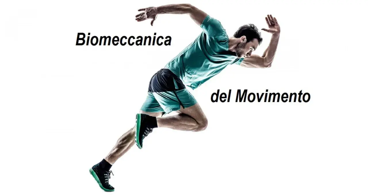Atleta in corsa, studio della biomeccanica del movimento.