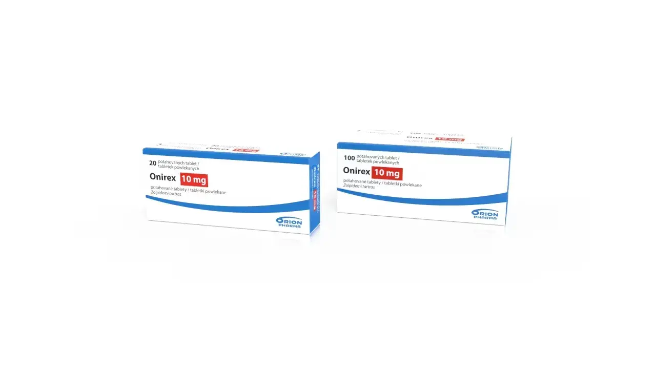 Dwie paczki leku Onirex 10 mg. Czy Onirex to psychotrop? Tak, jest to lek nasenny, który może wpływać na ośrodkowy układ nerwowy.