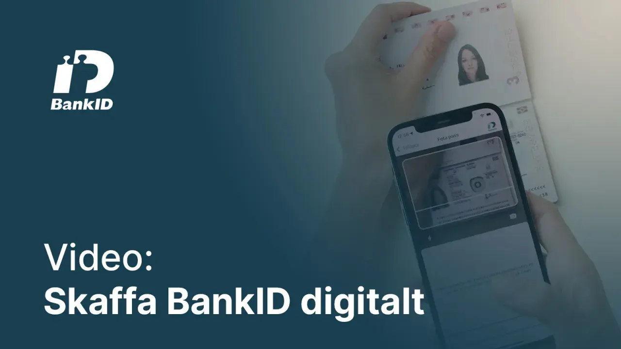 Skaffa BankID digitalt genom att fotografera ditt pass med mobilen. Enkel identifiering på flera enheter.
