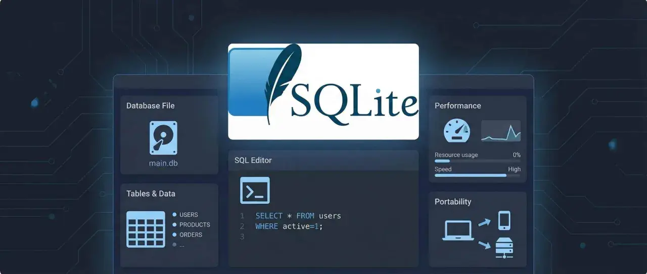 Interface graphique pour SQLite, montrant un éditeur SQL avec une requête Python. Idéal pour gérer des bases de données légères.