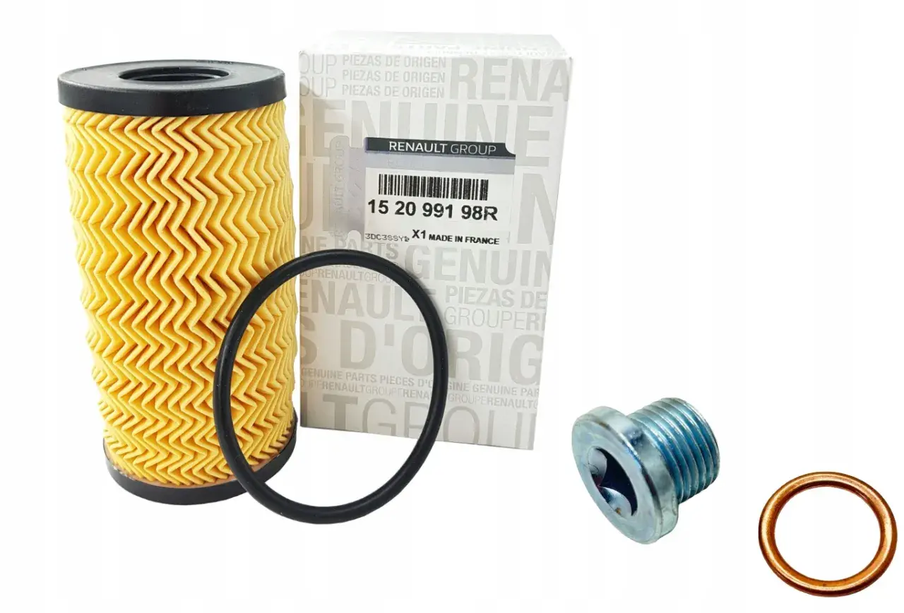 Filtr oleju i korek spustowy do Renault Kangoo 1.5 dCi. Oryginalne części Renault.