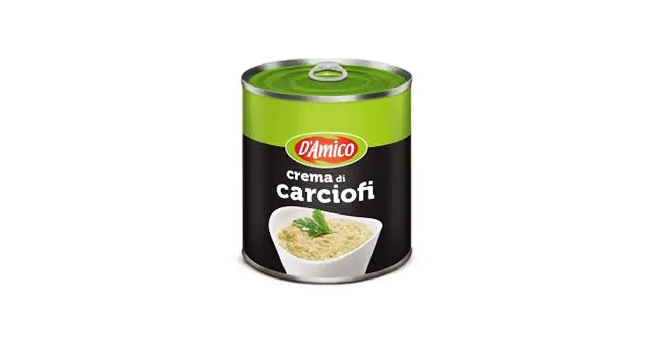 Lattina di crema di carciofi D'Amico. Ideale per antipasti, crostini o come condimento per primi piatti. Scopri come usarla!