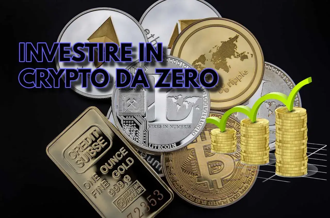 Monete crypto, lingotto d'oro e grafici in crescita: scopri come investire in criptovalute conviene partendo da zero.