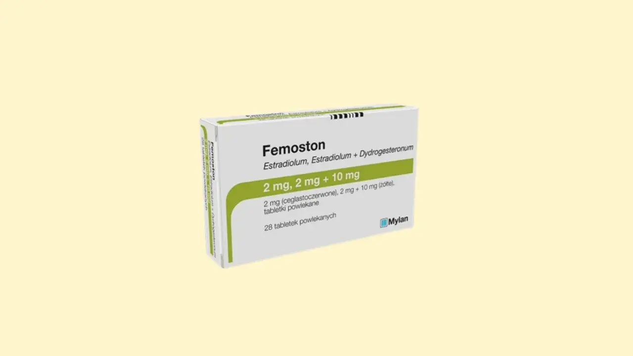 Opakowanie leku Femoston 2 mg, 2 mg + 10 mg, zawierające 28 tabletek powlekanych.