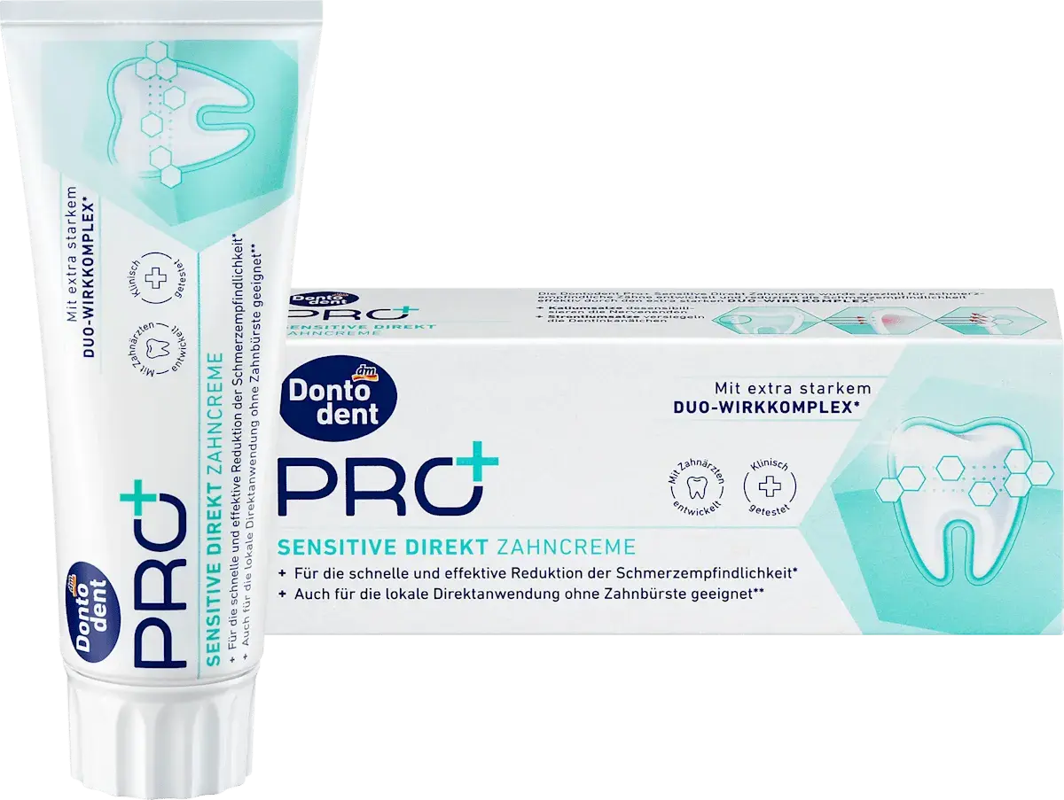 Pasta do zębów DontoDent PRO Sensitive z DUO-WIRKKOMPLEX. Idealna na nadwrażliwość, opracowana przez dentystów.
