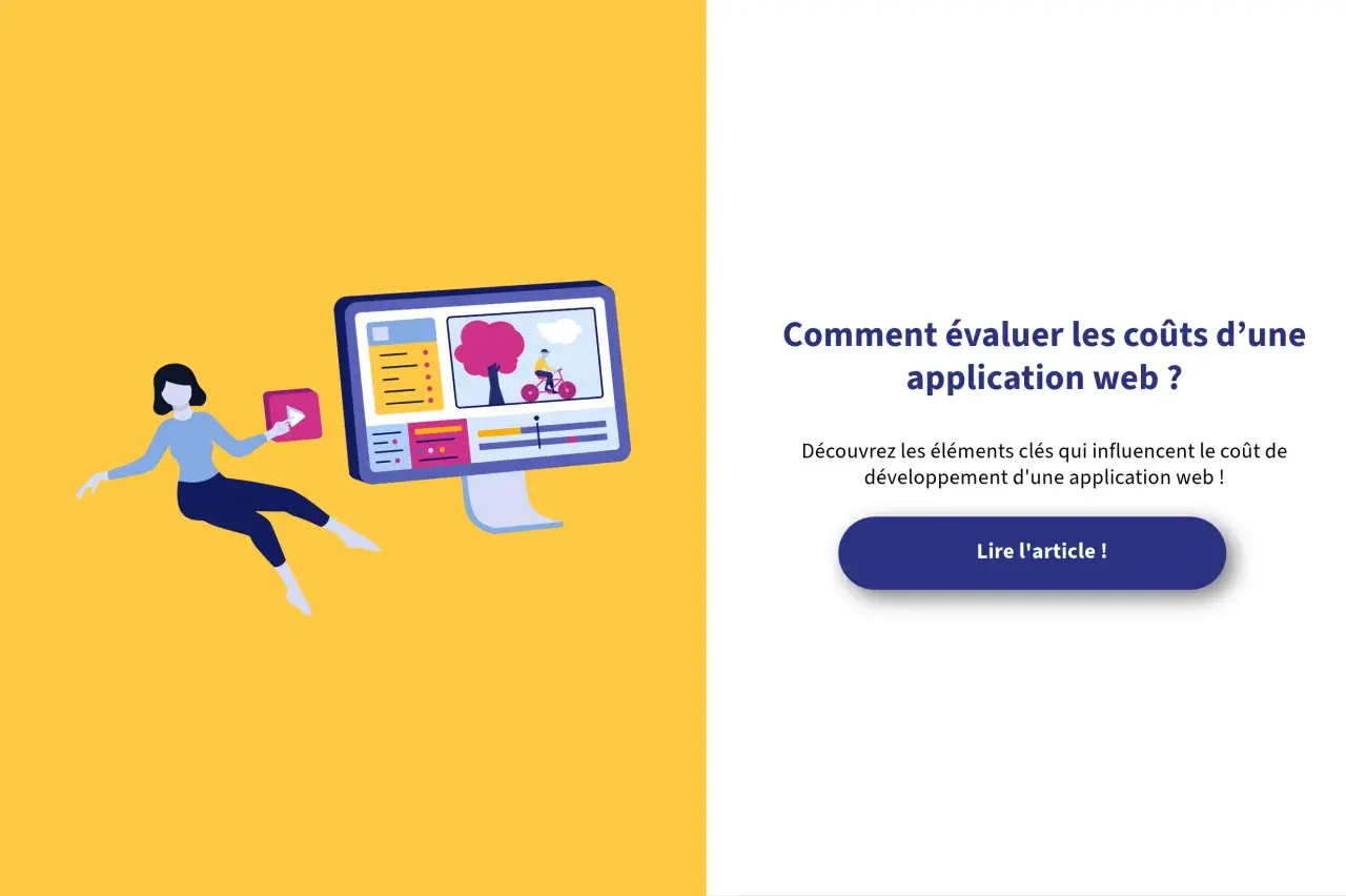 Une personne interagit avec un écran d'ordinateur affichant une interface de création de contenu, peut-être pour une web app.