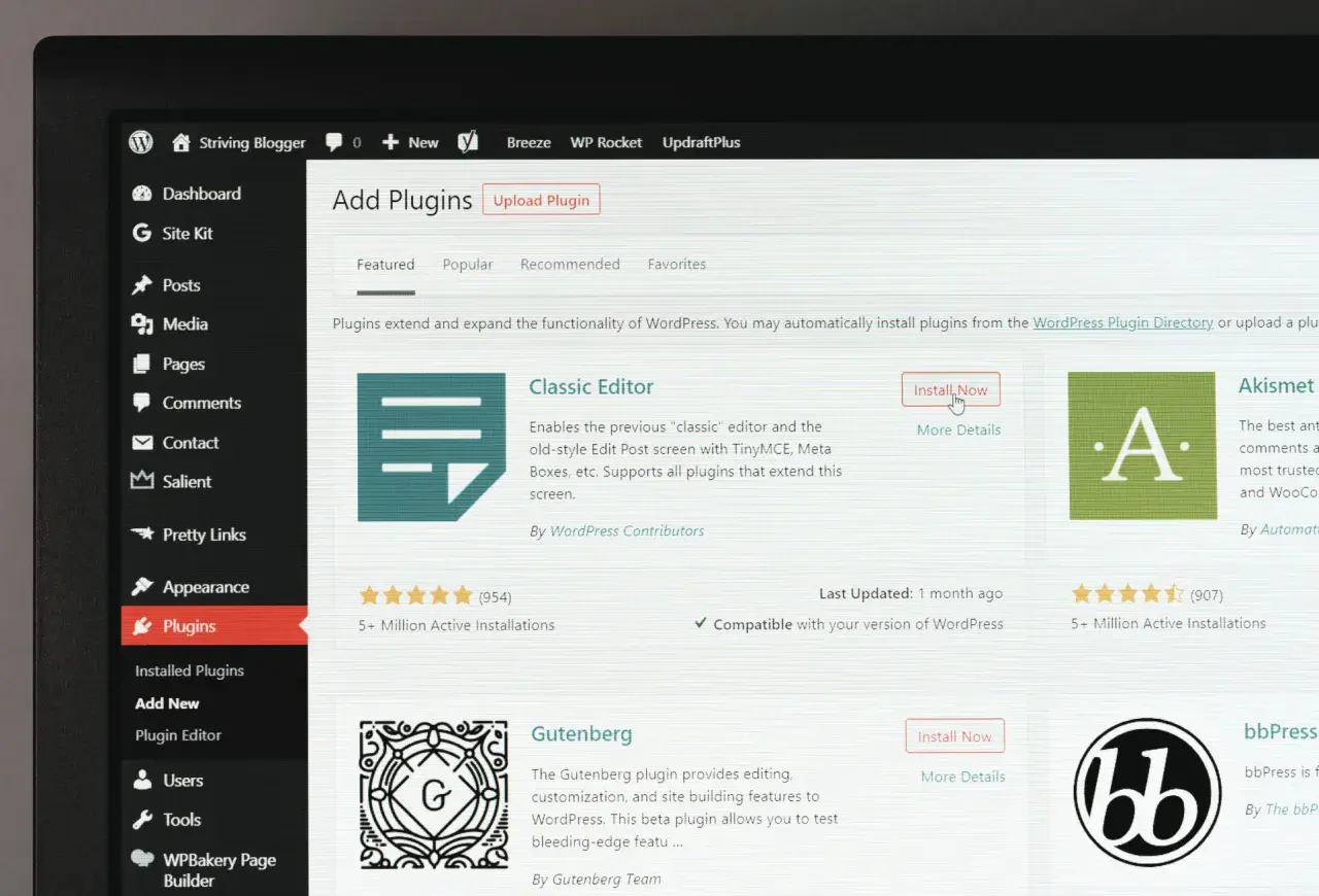 Dodawanie wtyczek do WordPress. Zastanawiasz się, ile kosztuje strona internetowa WordPress? Wiele zależy od wtyczek, które wybierzesz.