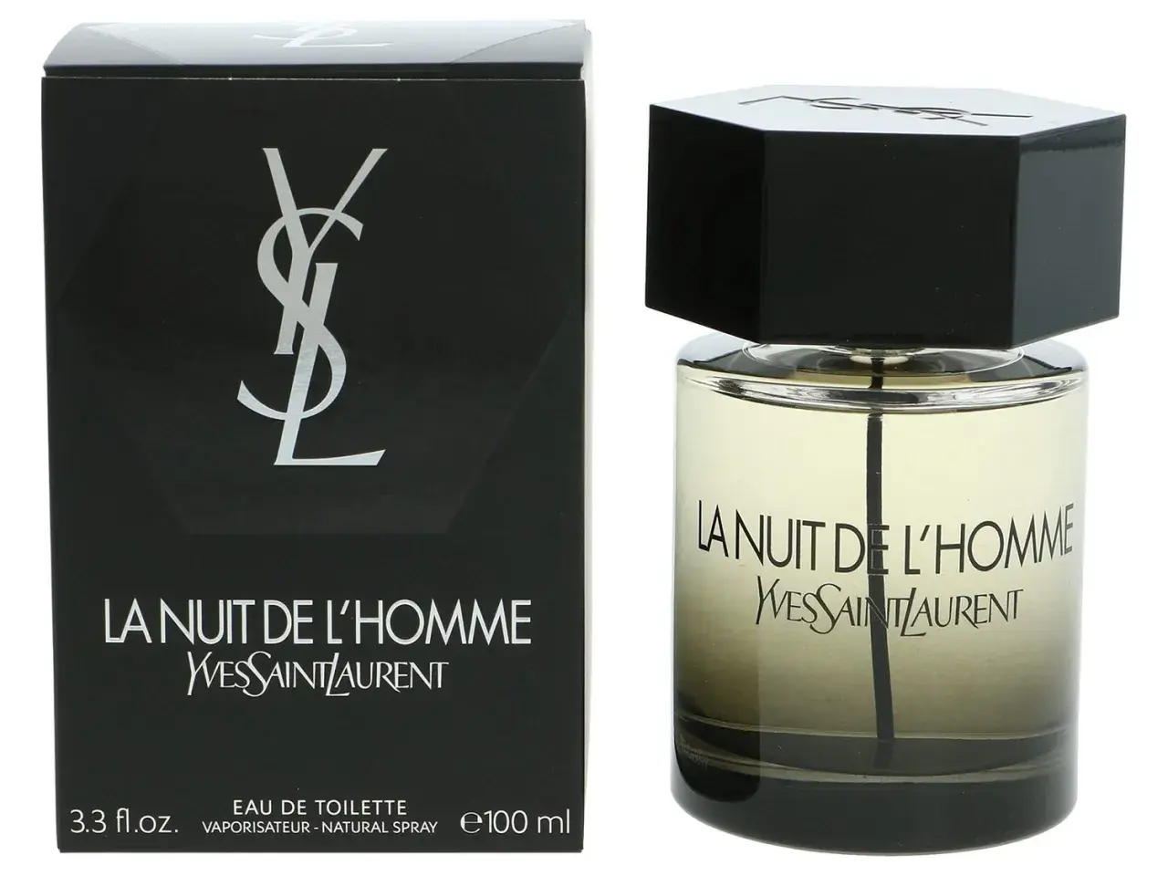 Elegancki flakon i opakowanie perfum La Nuit de l'Homme Yves Saint Laurent. Zapach dla mężczyzny, który ceni nocne przygody.