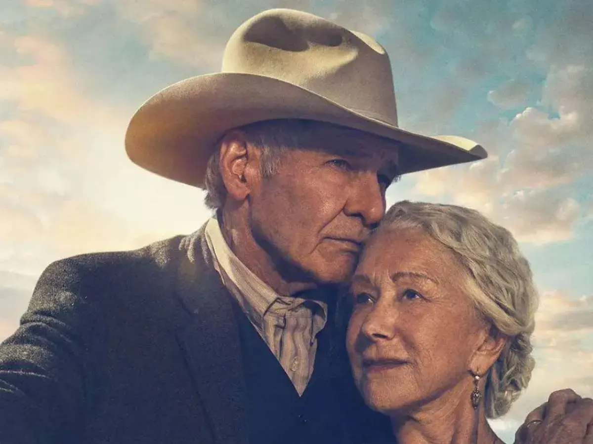 Harrison Ford w kapeluszu kowbojskim i Helen Mirren w filmie 1923.