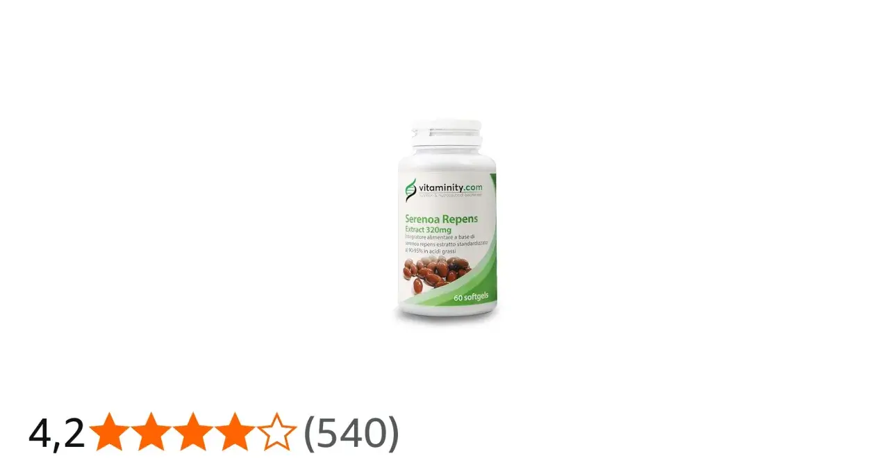 Integratore di Serenoa Repens (Saw Palmetto) 320mg, 60 softgels. Estratto standardizzato per il benessere.