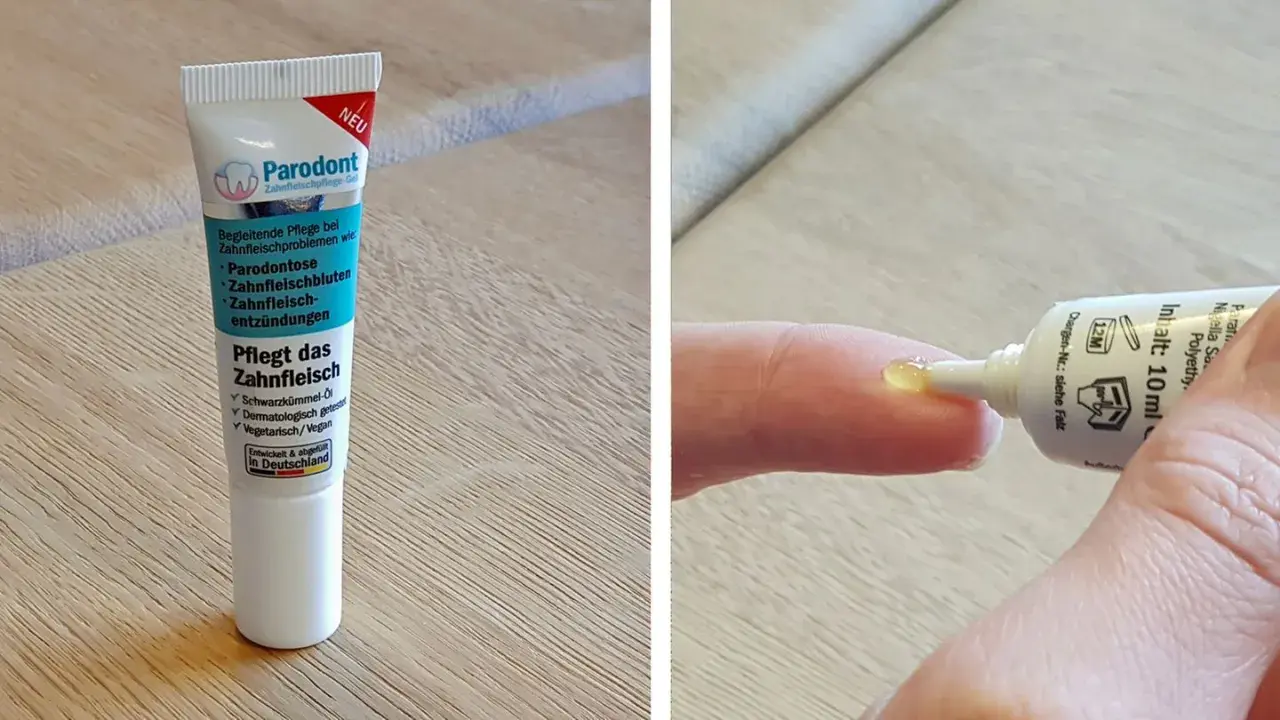 Parodont Zahnfleischpflege-Gel: eine mögliche beste Salbe gegen Zahnfleischentzündung, mit Schwarzkümmelöl.