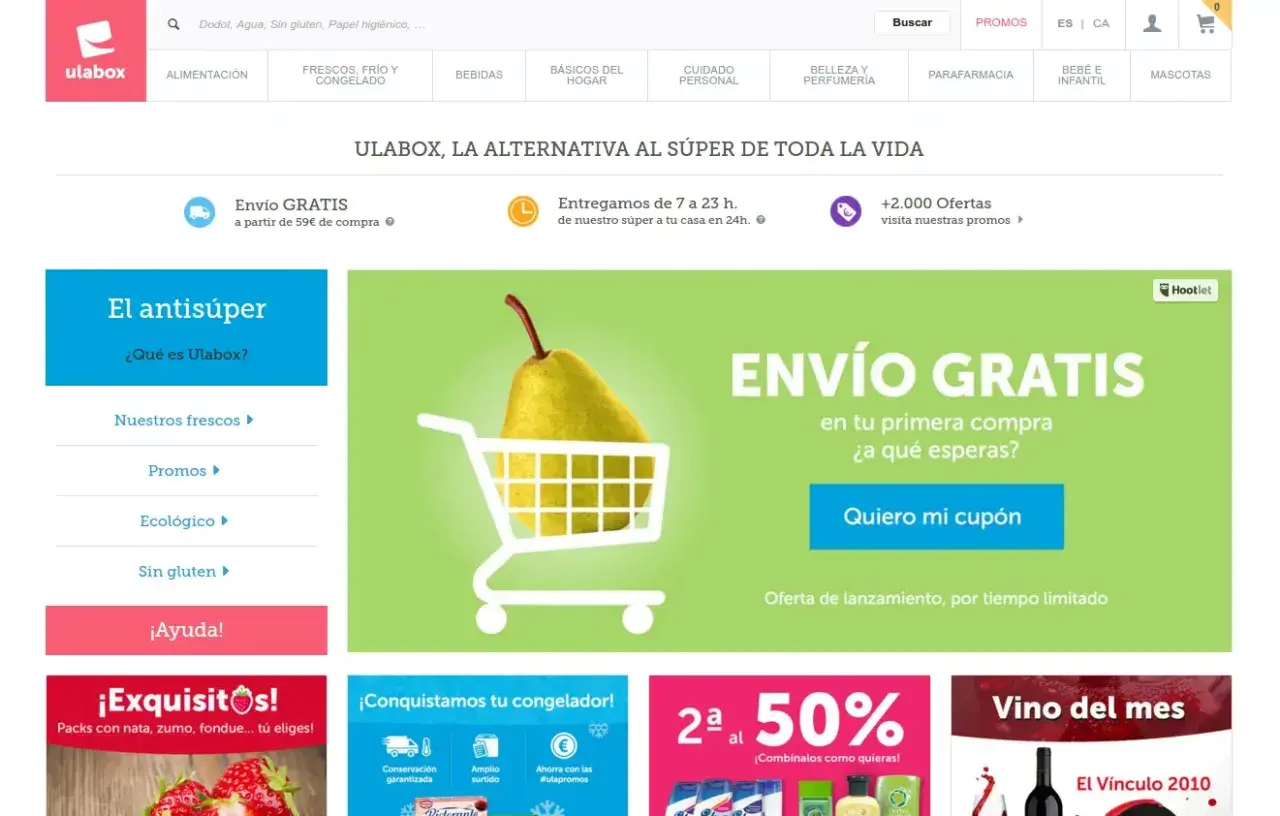 Ideas de tiendas online: Ulabox ofrece envío gratis en tu primera compra, con productos frescos, ecológicos y sin gluten.