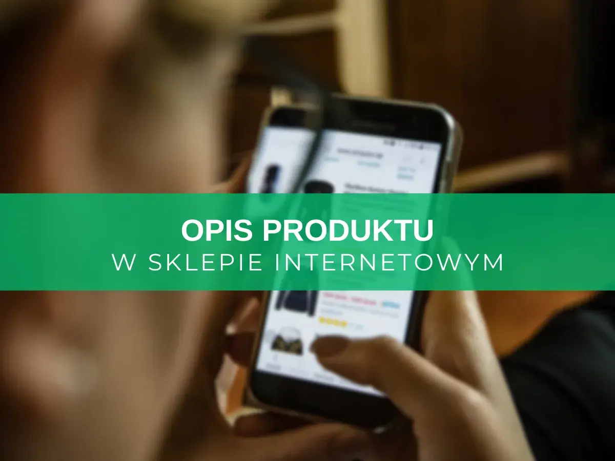 Osoba przegląda opis produktu w sklepie internetowym na smartfonie.