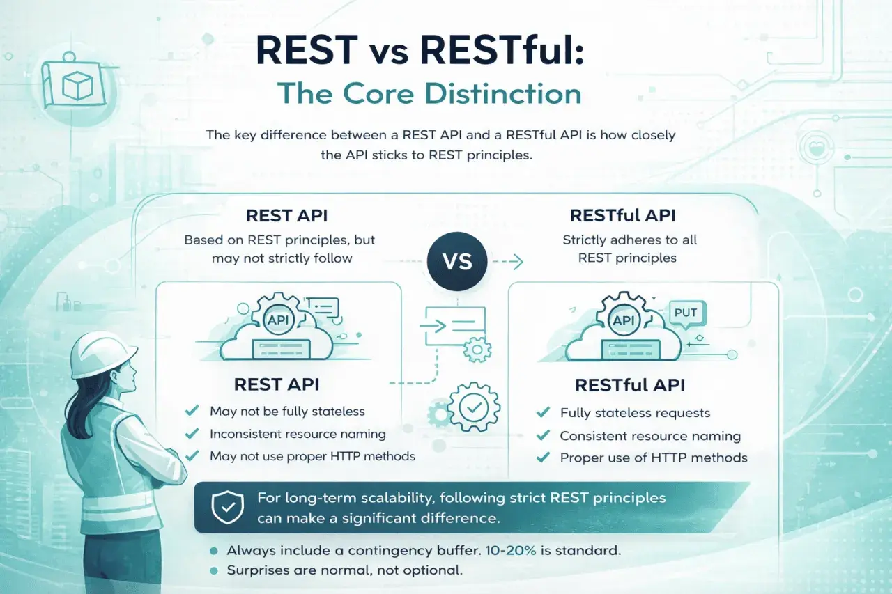 Comparaison REST API vs RESTful API : une API REST peut ne pas suivre strictement les principes REST, contrairement à une API RESTful.