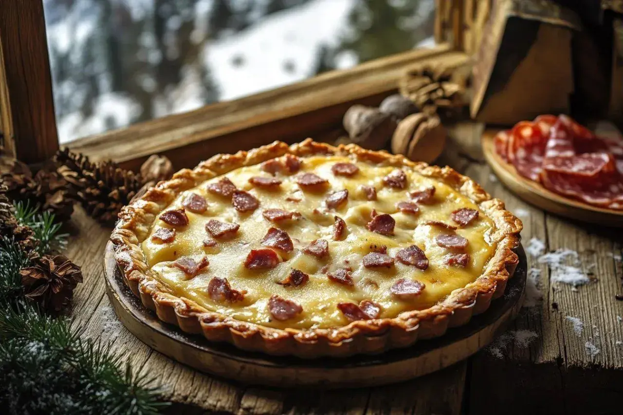 Tarte savoyarde aux lardons, une recette de grolle réconfortante pour l'hiver.