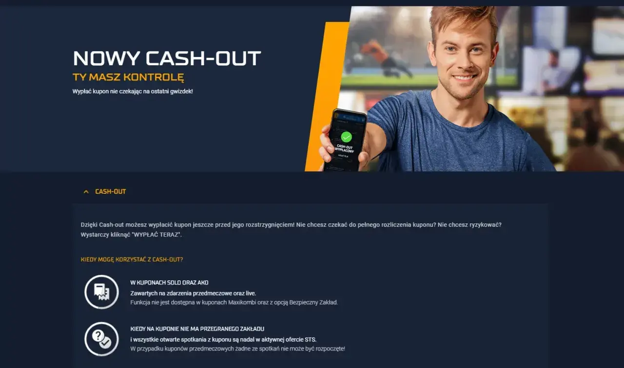 Nowy Cash-out: wypłać kupon przed rozstrzygnięciem. Ty masz kontrolę nad zakładem, nie czekaj na ostatni gwizdek!