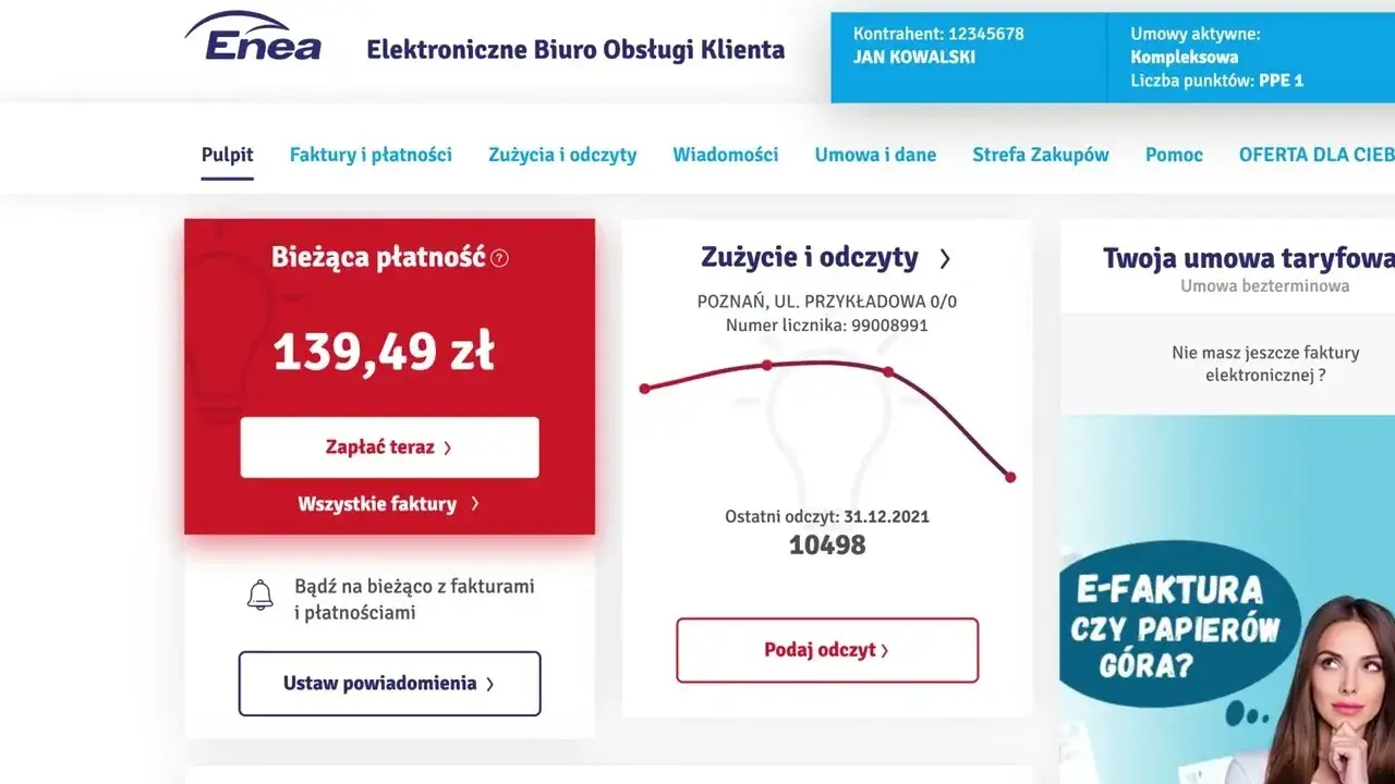 Jak sprawdzić zużycie prądu w Enei Osobisty licznik klienta